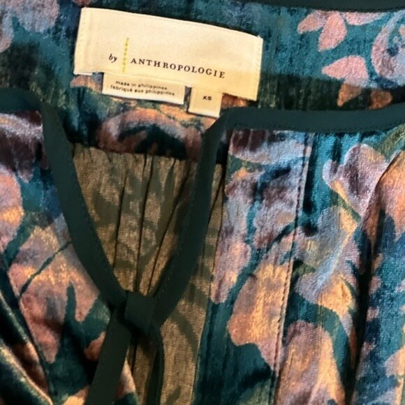 NWOT Anthropologie Faustine Velvet Peasant Blouse X Small XS - Picture 9 of 9